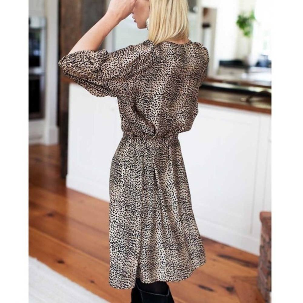 Emerson Fry Silk Fiona Dress Small Cheetah Animal Print Tie Waist Shirt Dress - Picture 3 of 12